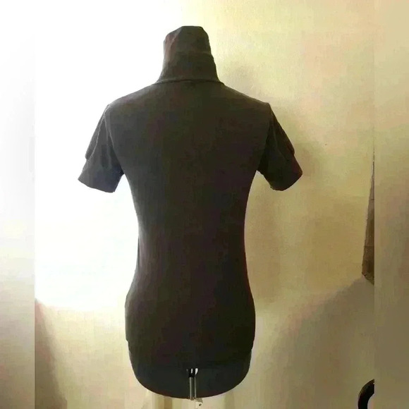 VTG Y2K VS Victoria Secret Dark Brown Short Sleeve Turtle Neck Top M - Picture 6 of 10